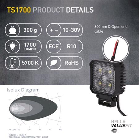 WORK LIGHT NA 0GR MD12 24 LT TS1700   1GA 