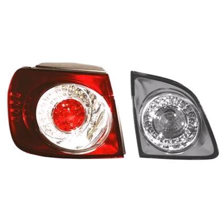 Left Rear Lamp (Outer, On Quarter Panel, LED, Original Equipment) for Volkswagen GOLF V PLUS Compact MPV 2009 2014