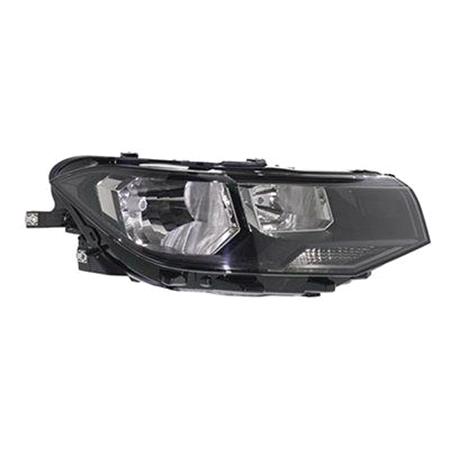 Right Headlamp (Halogen, Takes H7 / H7 Bulbs, Supplied With Bulbs & Motor, Original Equipment) for Volkswagen T CROSS 2019 to 2023