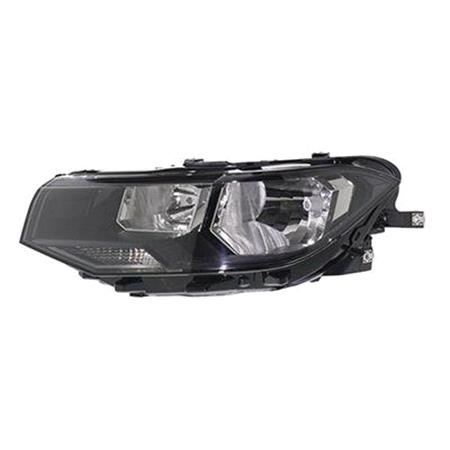 Left Headlamp (Halogen, Takes H7 / H7 Bulbs, Supplied With Bulbs & Motor, Original Equipment) for Volkswagen T CROSS 2019 to 2023