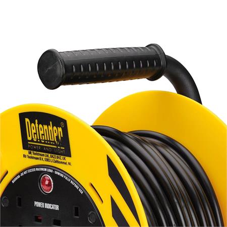 Draper 35831 Defender 230V 4 Way Light Industrial Cable Extension Reel, 20m