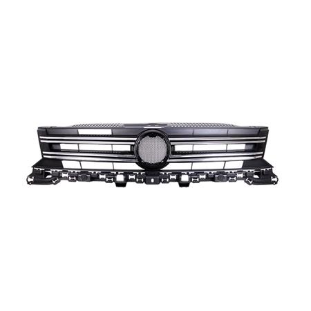 Volkswagen Tiguan 2011 2015 Front Bumper Grille, Matte Black, With Chrome Trims