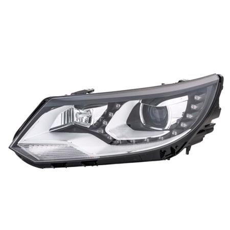 Left Headlamp (Bi Xenon, Takes D3S / H7 Bulbs, With LED Daytime Running Lamp, With Curve Light, Original Equipment) for Volkswagen TIGUAN VAN 2011 2016