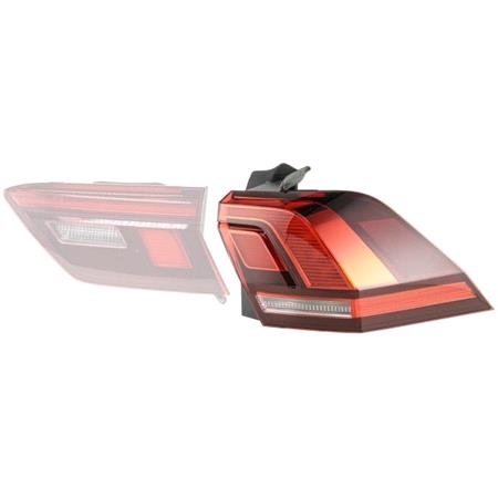 Right Rear Lamp (Outer, On Quarter Panel, LED, Bright Red, Original Equipmen) for Volkswagen TIGUAN 2016 on