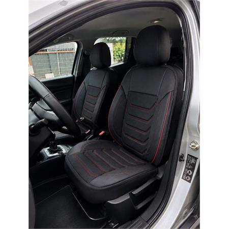 CARBON Style Seat Covers (Black/Red) For Citroen C ZERO 2010 Onwards
