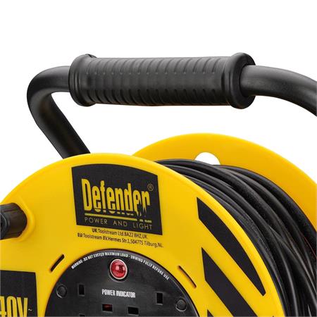 Draper 36396 Defender 230V 4 Way Industrial Trade Cable Extension Reel, 50m