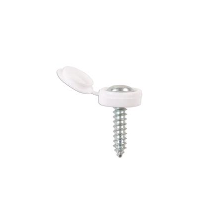 White Number Plate Flip Top & Screw   Pack of 5