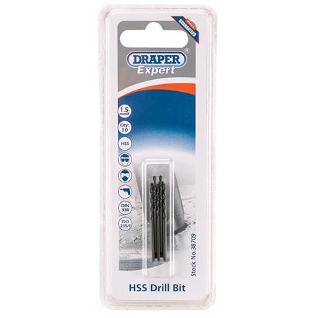 Draper Expert 38709 1.5mm HSS Drills Card Of 10