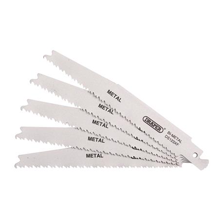 Draper 38755 Bi metal Reciprocating Saw Blades for Metal Cutting, 150mm, 8 14tpi (Pack of 5)