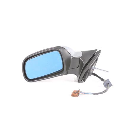 Left Wing Mirror (electric, heated, primed cover, blue tinted glass, without power folding) for Peugeot 407 2004 2010