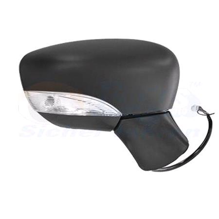 Right Wing Mirror (electric, indicator, not heated, black cover, 5 pins) for Nissan MICRA V 2017 Onwards