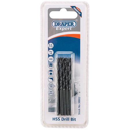 Draper Expert 38802 3.5mm HSS Drills Card Of 10