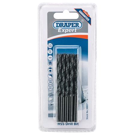 Draper Expert 38807 5.5mm HSS Drills Card Of 10