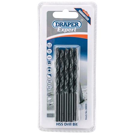 Draper Expert 38809 6.5mm HSS Drills Card Of 10