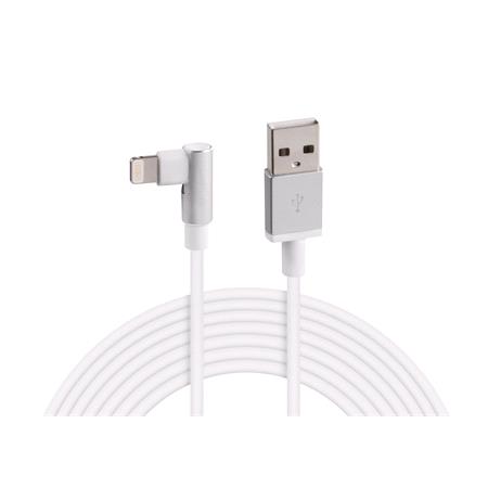Apple Lightning 90° Angle Charging Cable   200 cm   White