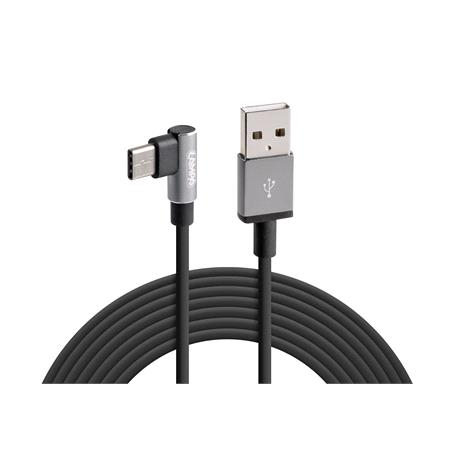 USB C 90° Angle Charging Cable   200 cm   Black