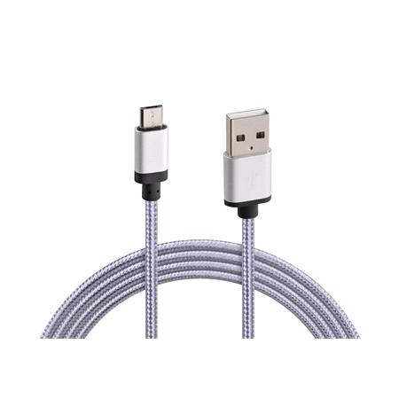 Micro uSB Extra Strong, Tear Proof Charging Cable   100cm   Grey