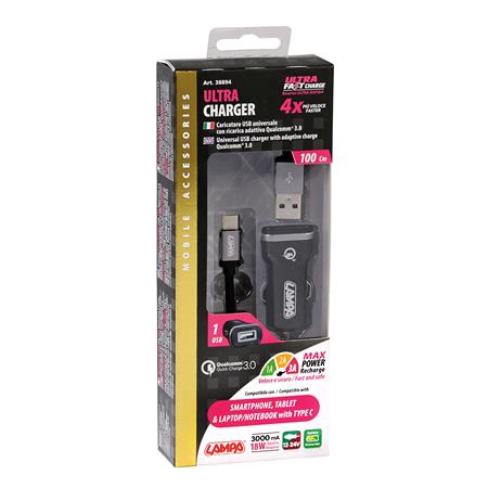 USB C Fast Charge Car Kit   12 24V