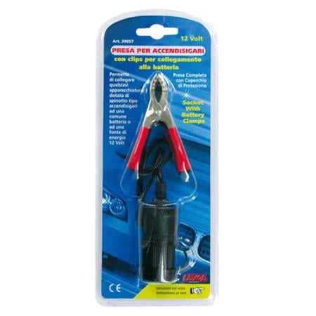 Socket with battery clamps 12 24V