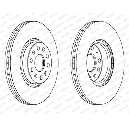 FERODO PREMIER Front Axle Brake Discs (Pair)   Diameter: 312mm   DDF1305C