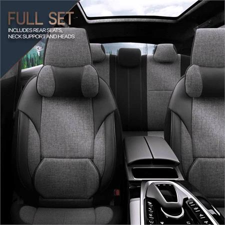 Premium VOYAGER GREY Linen Car Seat Covers With Neck Pillows    For Vauxhall ASTRA Mk III Estate 1991 1998