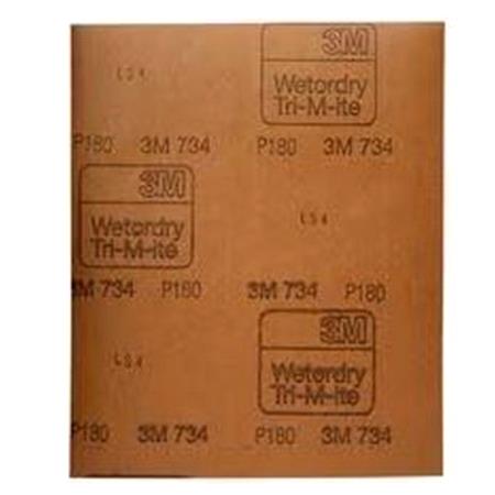 3M™ Wetordry™ Abrasive Paper Sheet 734, 230 mm x 280 mm, P180, 01981 Quantity   25