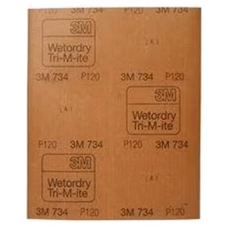 3M™ Wetordry™ Abrasive Paper Sheet 734, 230 mm x 280 mm, P120, 01986 Quantity   25