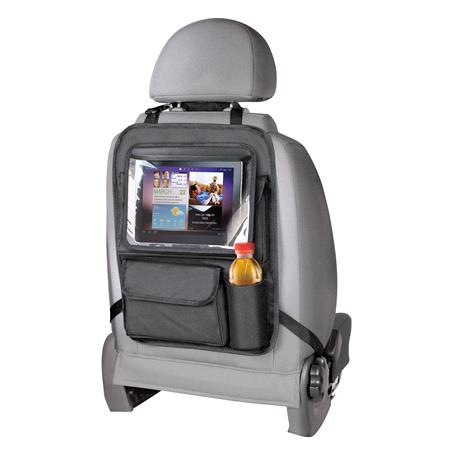 Backseat organizer with tablet holder