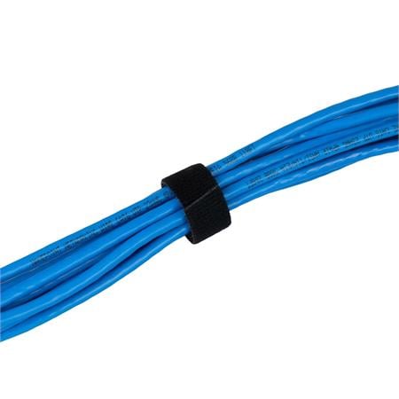 Hook and Loop Cable Ties 150mm, Black   Pack of 10