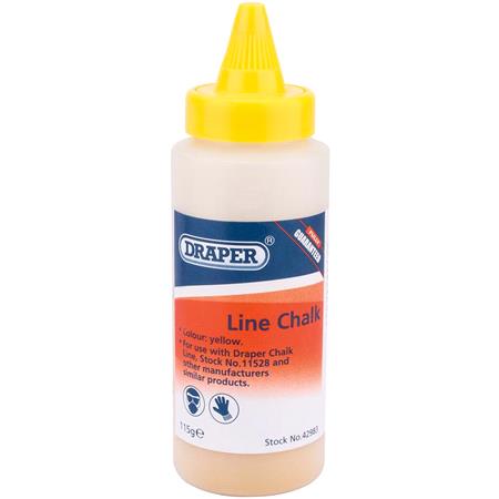 Draper 42983 115G Plastic Bottle of Yellow Chalk for Chalk Line