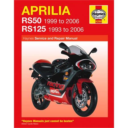 Haynes Motorcycle Manual   Aprilia RS50 (1999 2006) & RS125 (1993 2006)