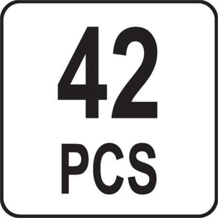 SCREWDRIVER BIT SET TORX SE.& RIBE 42PCS