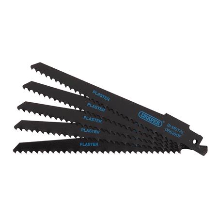 Draper 43426 Reciprocating Saw Blades for Wood and Plastic Cutting   150mm   6tpi   Pack of 5