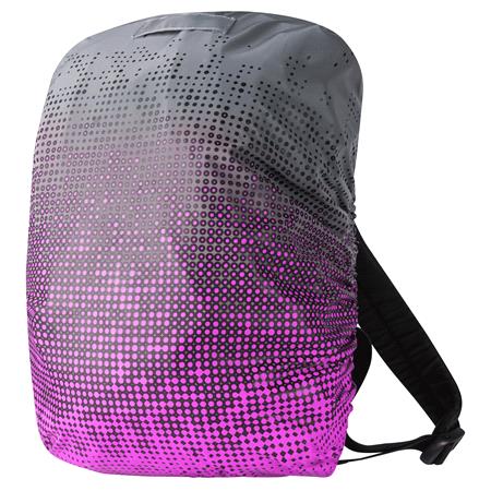 Hi Vis Reflective Bag Cover in Neon Silver Pink