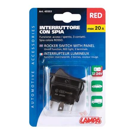 Rocker switch with panel   12V   20A