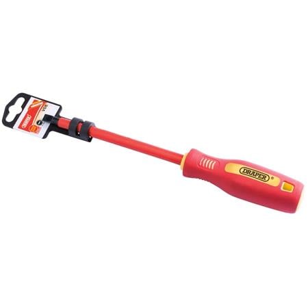 Draper 46519 6.5mm x 150mm Fully Insulated Plain Slot Screwdriver. (Display Packed)