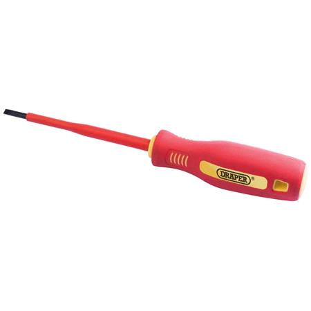 Draper 46523 4mm x 100mm Fully Insulated Plain Slot Screwdriver. (Sold Loose)