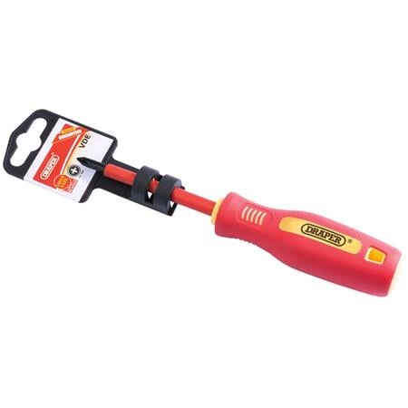 Draper 46533 No: 1 x 80mm Fully Insulated Soft Grip PZ TYPE Screwdriver. (display packed)