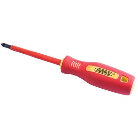 Draper 46537 No: 2 x 100mm Fully Insulated Soft Grip PZ TYPE Screwdriver. (sold loose)