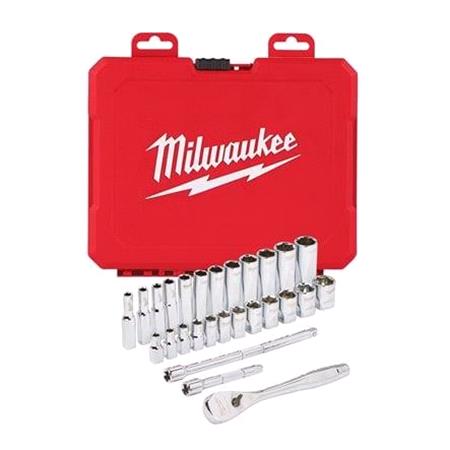 Milwaukee 1/4” Drive 28pc Metric Ratchet and Socket Set