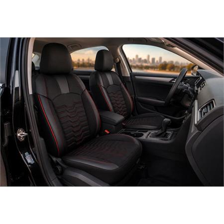 PLATINUM Style Seat Covers (Black/Red) For Citroen C ZERO 2010 Onwards
