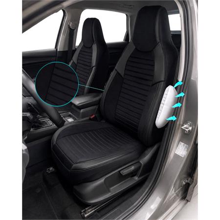 CHAMPION Style Seat Covers with Fixed Headrests (Black) For Citroen C ZERO 2010 Onwards