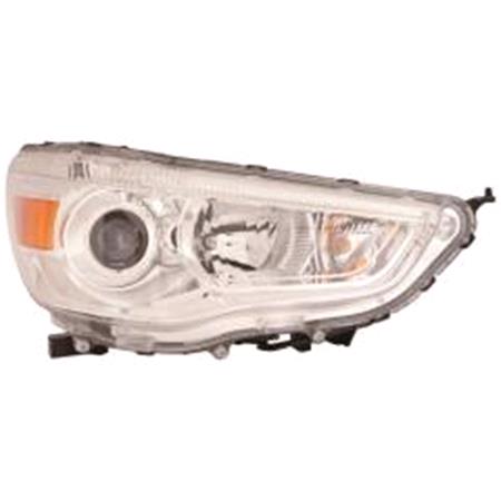 Right Headlamp (Halogen, Takes H11 / HB3 Bulbs, With Load Level Adjustment, Supplied Without Motor) for Mitsubishi ASX 2010 on