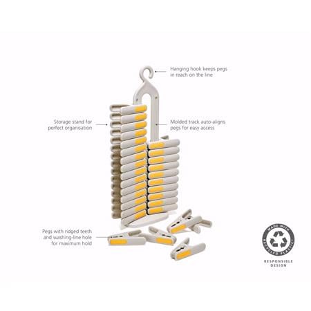 Joseph Joseph PegStore 30 Piece Clothes Peg Set with Storage Stand