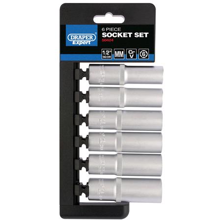 Draper Expert 50424 1 2 inch Sq. Dr. Metric Deep Socket Set (6 Piece)