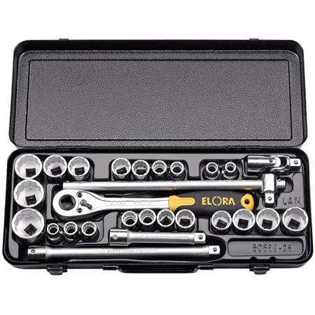 Elora 50650 1 2 inch Square Drive Metric and Imperial Socket Set (28 Piece)