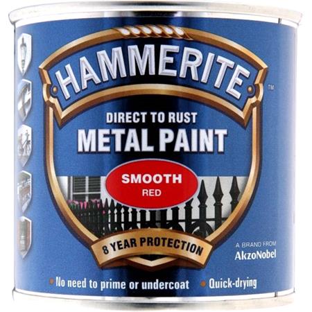 Hammerite Direct To Rust Metal Paint   Smooth Red   250ml