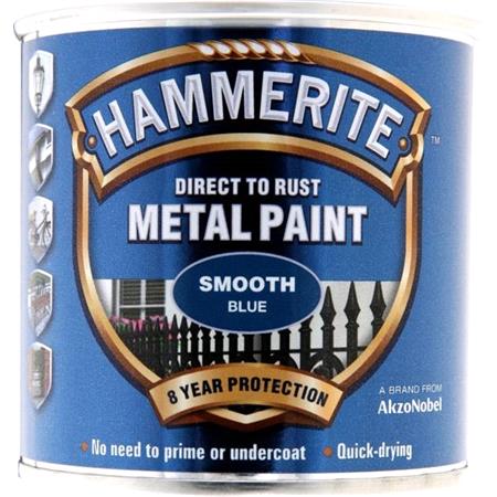 Hammerite Direct To Rust Metal Paint   Smooth Blue   250ml
