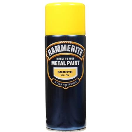 Hammerite Direct To Rust Metal Paint   Smooth Yellow   400ml