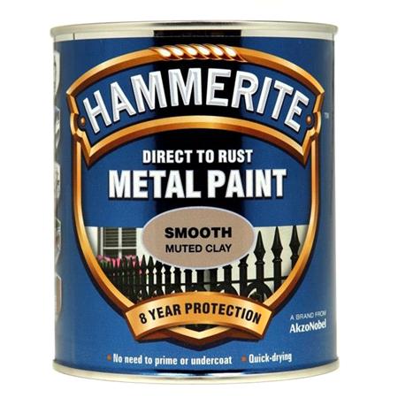 Hammerite Direct To Rust Metal Paint   Smooth Muted Clay   750ml